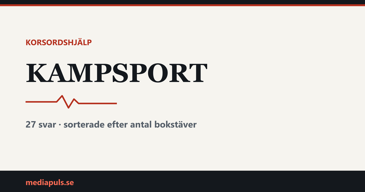 kampsport i korsord — svar sorterade efter antal bokstäver