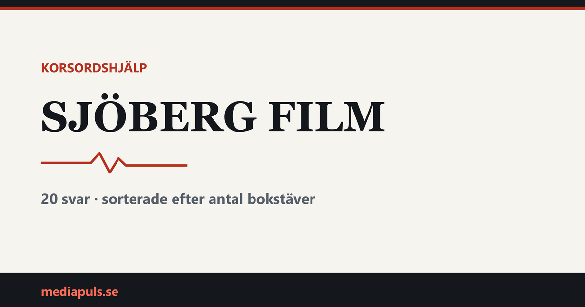 sjöberg film i korsord — svar sorterade efter antal bokstäver
