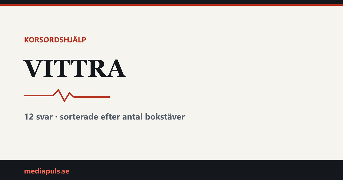 vittra i korsord — svar sorterade efter antal bokstäver